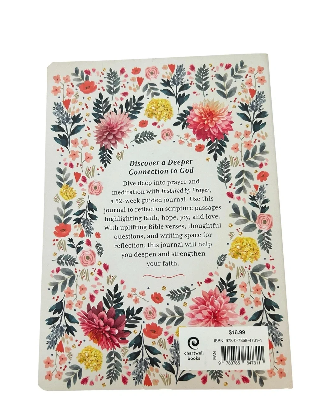 Inspired by Prayer Guided Journal - Floral Cover (Pink, Coral, Gold, Green)